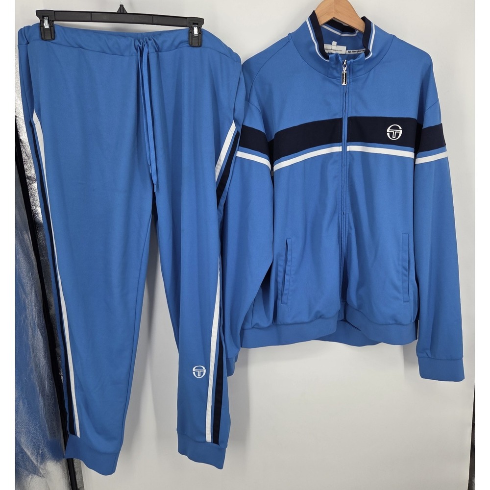 Sergio Tacchini Damarindo Track Suit Men's 4XL Blue w/ White Stripe Big and Tall